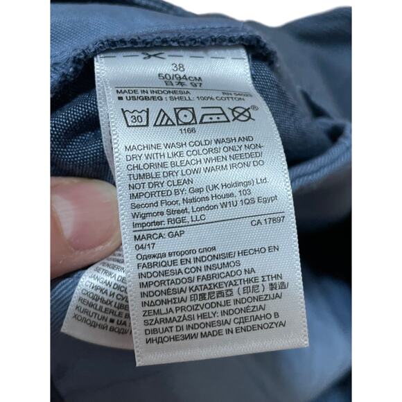 GAP Men's 38 10in Inseam Cotton Flat Front‎ Blue Gingham Shorts Pockets NWT - Picture 5 of 7